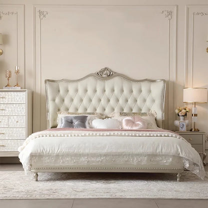 Double Modern Beds Wooden Floor Space