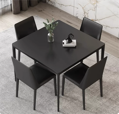 2 People Dining Table Space Saver 4 Seater Dinette Sets Stainless Aluminum Leg Frame Sintered Stone Top Dining Room Furniture