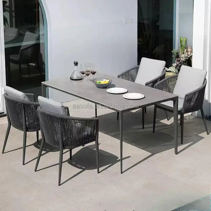 2 People Dining Table Space Saver 4 Seater Dinette Sets Stainless Aluminum Leg Frame Sintered Stone Top Dining Room Furniture