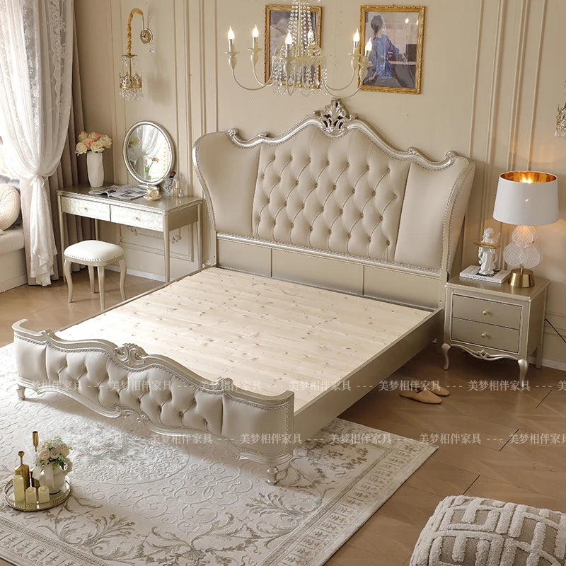 European Princess Bed Modern King Size Frame Bedroom Luxury Bed Modern Design Double Simple Muebles Para El Hogar Furniture