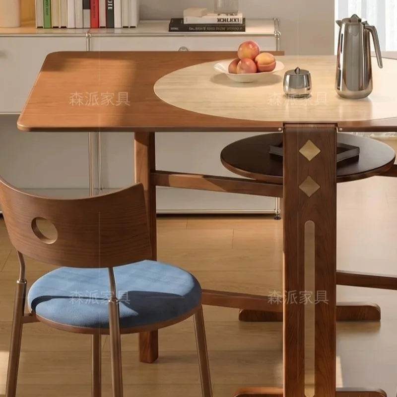 Dinette Foldable Dining Table Round Kitchen Small