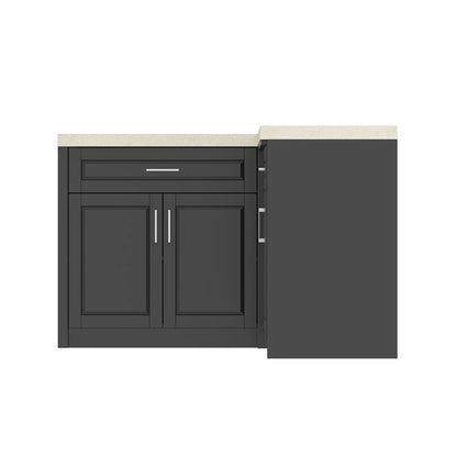 Modern 4-door pantry cabinet with 2 drawers