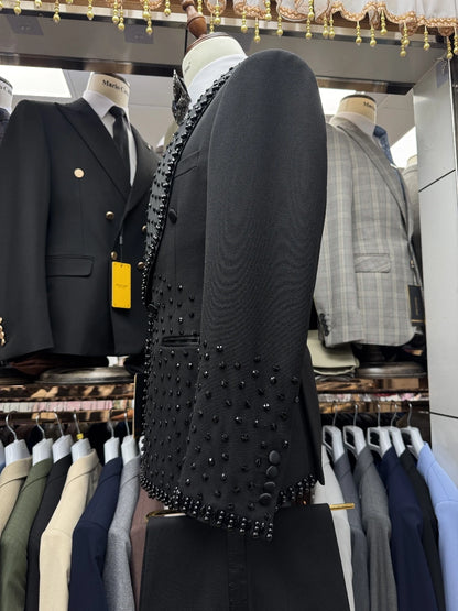 Black Beaded Tuxedo For Man, Decent 2-pieces