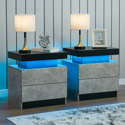 Cubehom Nightstand Set of 2 LED Nightstand