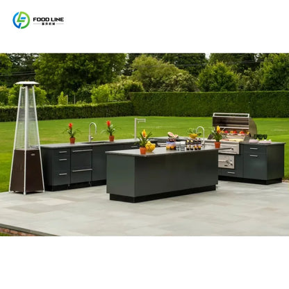 Customized Bestselling Custom Outdoor Kitchen Modern Design Modern Modular Stainless Steel Cabinets