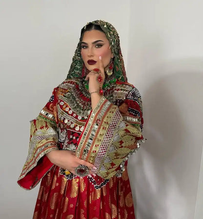 2026 New Designs Afghani Dresses for Women's Frock Sets Breathable Multicolor Long Length Custom Sizes Wedding Party Wear Adults