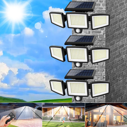 (5/4/3/2/1 pcs) 3-Head Solar Outdoor