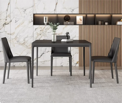 2 People Dining Table Space Saver 4 Seater Dinette Sets Stainless Aluminum Leg Frame Sintered Stone Top Dining Room Furniture