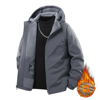 Mens Hooded Autumn and Winter Loose Fleece