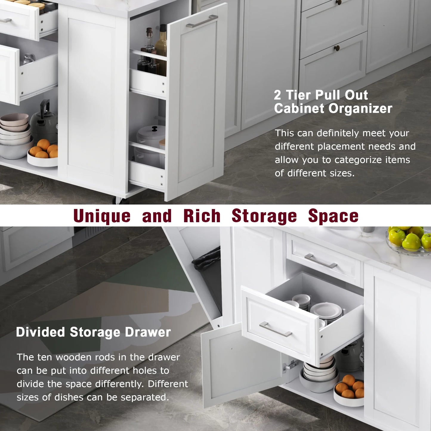 Rolling Kitchen Island On Wheels With Storage