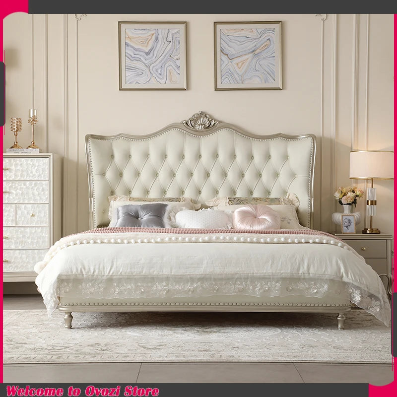 Double Modern Beds Wooden Floor Space