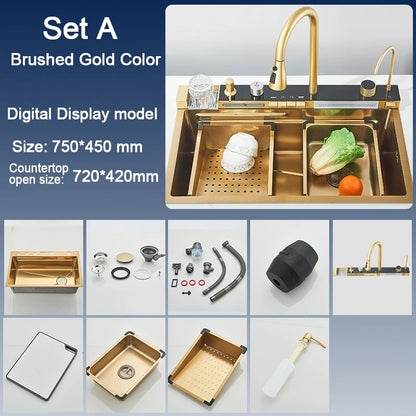304 Stainless Steel Kitchen Sink with Digital
