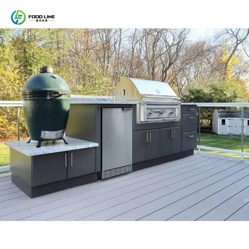 Customized Bestselling Custom Outdoor Kitchen Modern Design Modern Modular Stainless Steel Cabinets