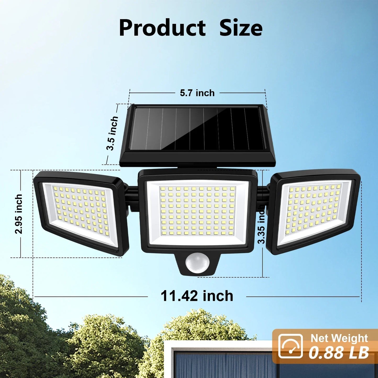 (5/4/3/2/1 pcs) 3-Head Solar Outdoor