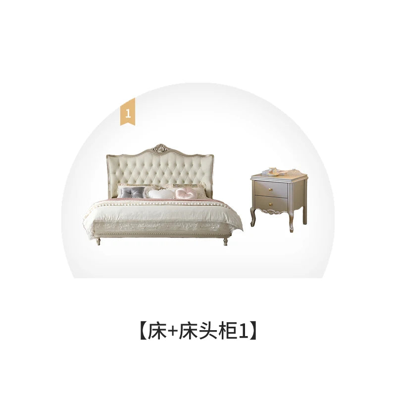 Double Modern Beds Wooden Floor Space