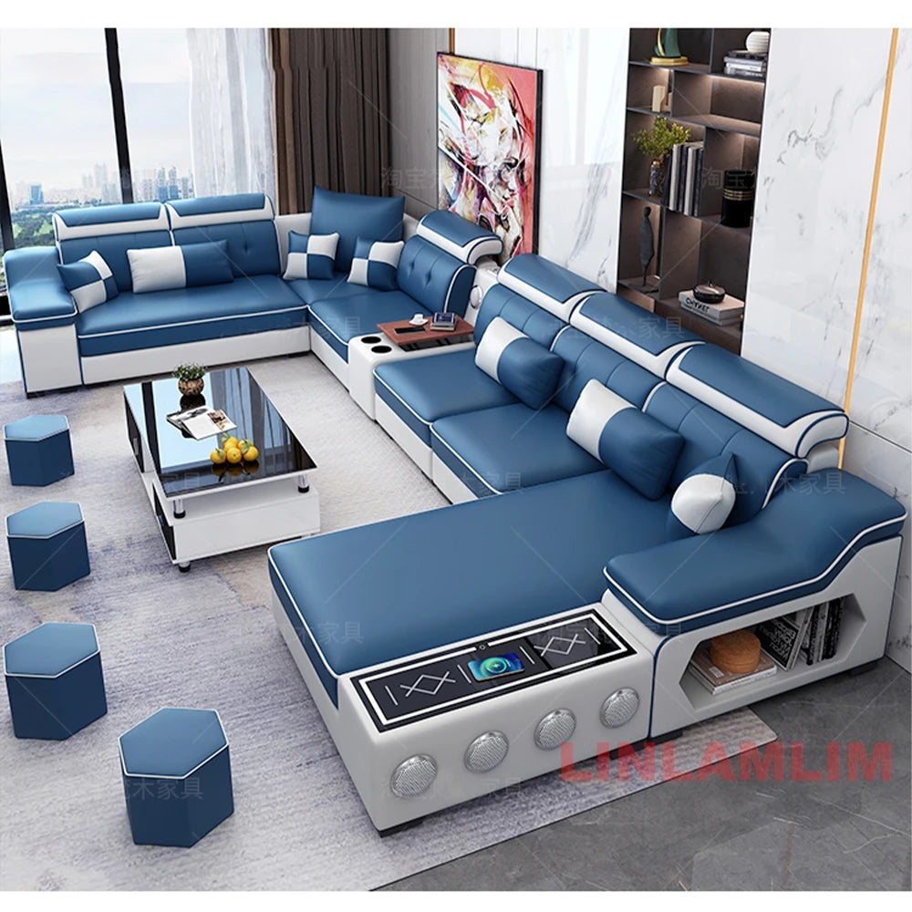 MANBAS Modern Scientific Cloth Sectional Sofa Set