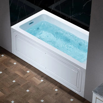 60x30 Inch Alcove Whirlpool Tub, Heated Jetted