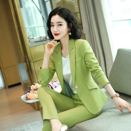 Pant 2 Piece Outfit 2025 Summer Womens Matching Sets Pants Elegant High Quality Blazer