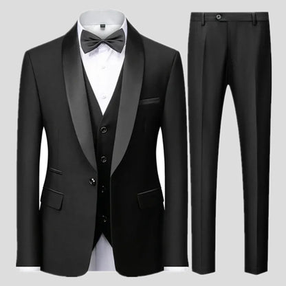 Black Men Autumn Wedding Party Three Pieces