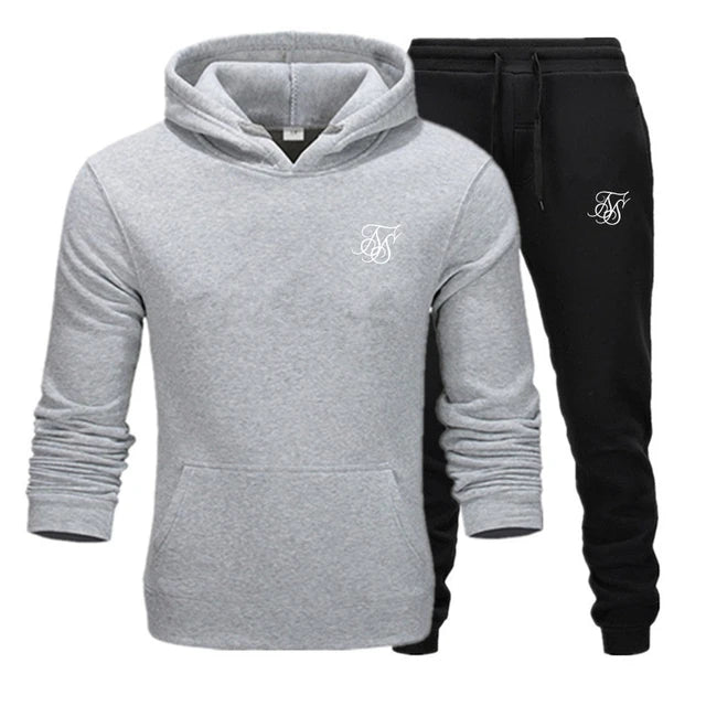 Men's sports suit hooded sweatshirt suitable for gym  casual  summer   fashionable street sportswear