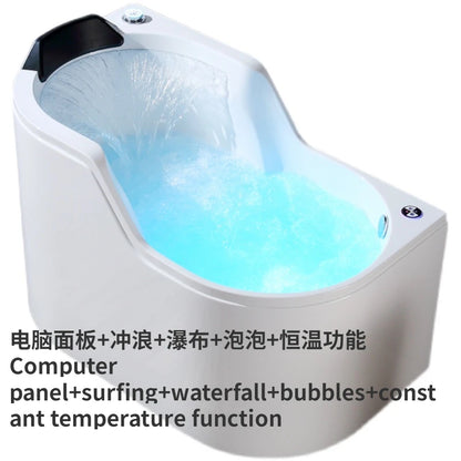 Bathtub Household Small Apartment Seat Surfing Massage Constant Temperature Heating Bubble Shoulder Waterfall Luxury Bathtub
