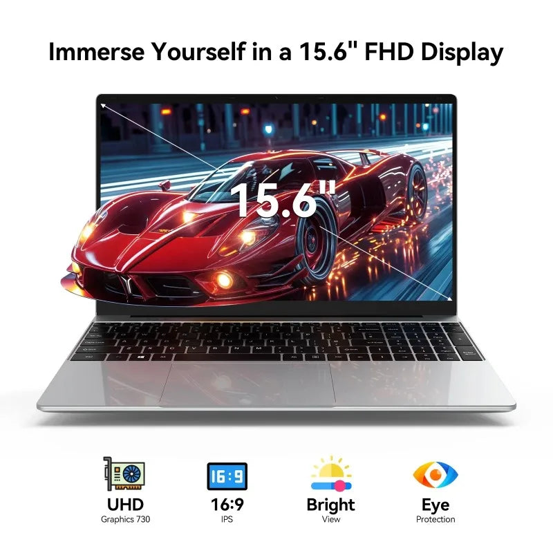 Durable Trendy Original 15.6" Laptop 120Hz Ultra-clear FHD IPS Screen Intel N95 5000mAh 32GB/2TB SSD Backlit Keyboard