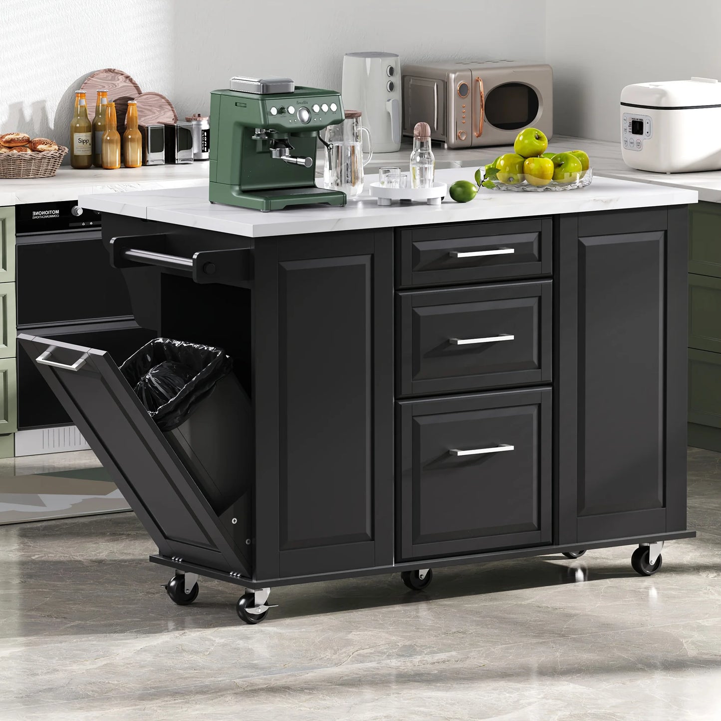 Rolling Kitchen Island On Wheels With Storage