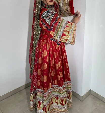 2026 New Designs Afghani Dresses for Women's Frock Sets Breathable Multicolor Long Length Custom Sizes Wedding Party Wear Adults