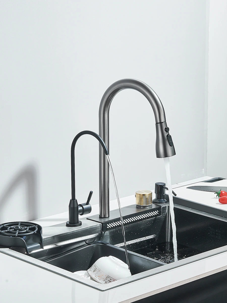 304 Waterfall Kitchen Sink 60*45cm Stainless Steel