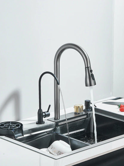 304 Waterfall Kitchen Sink 60*45cm Stainless Steel