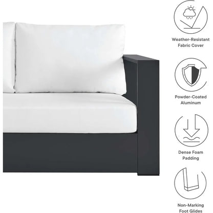 Aluminum 3-Piece Outdoor Patio Furniture Gray White,