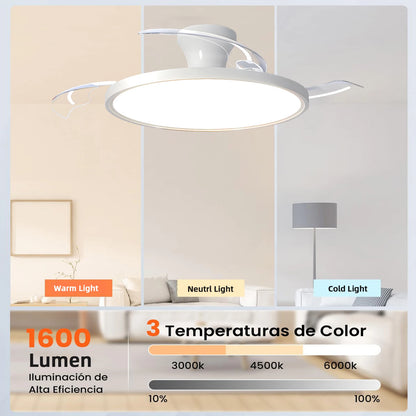 Silent Electric Fan with LED Lamp Smart Remote