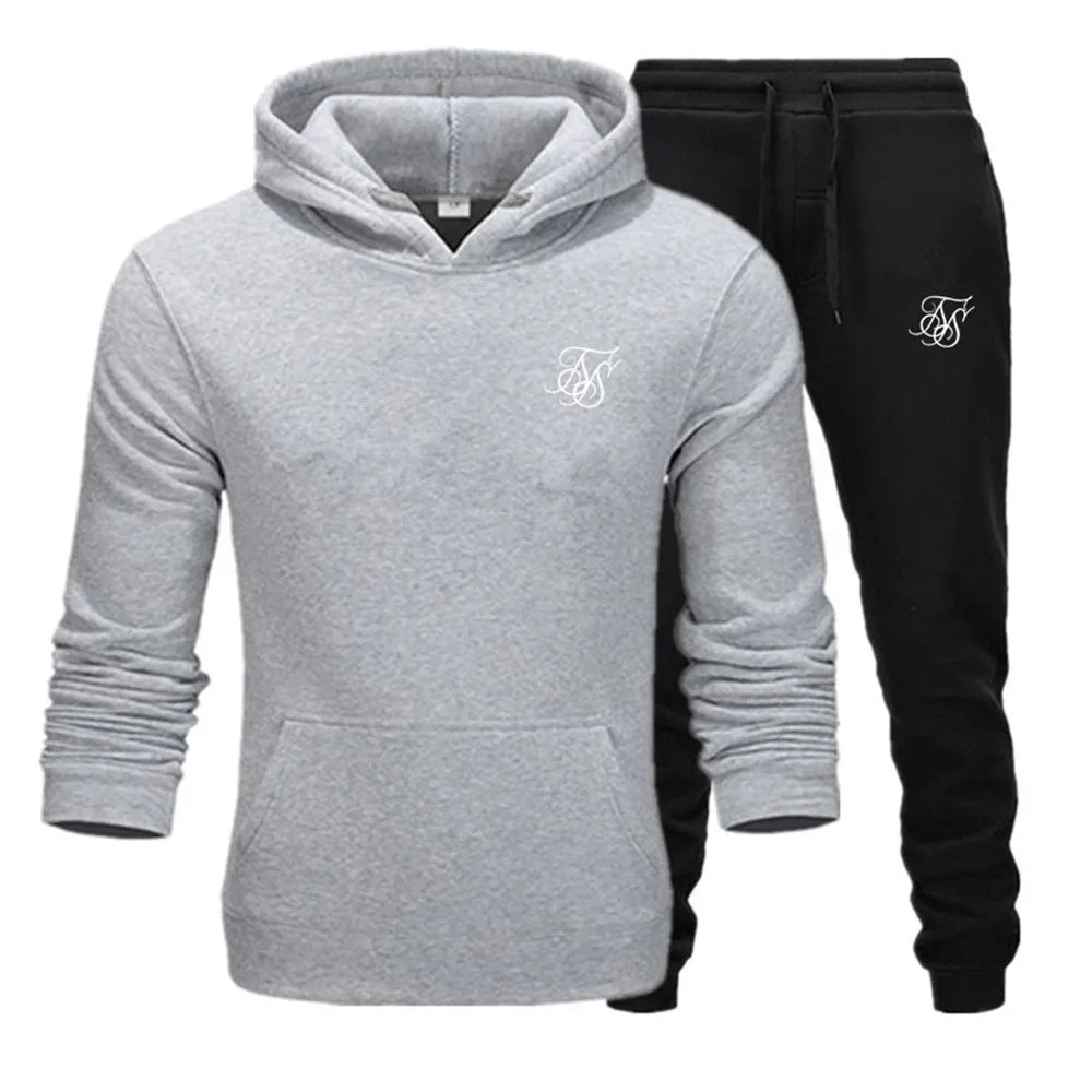 Men's sports suit hooded sweatshirt suitable for gym  casual  summer   fashionable street sportswear