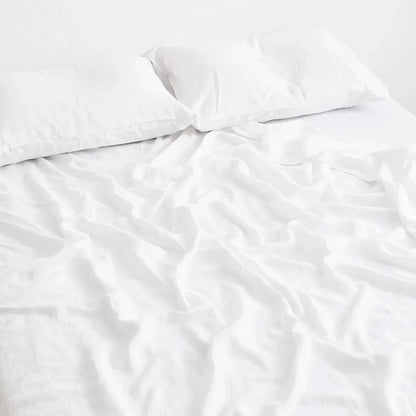 100% Pure Linen Bed Sheet Ultimate Comfort Elegance Flat Sheet Natural Eco-Friendly Breathable Durable Queen California King