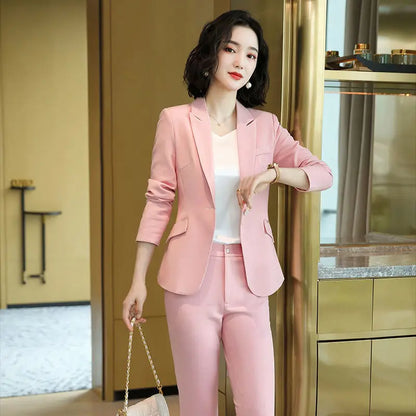 Pant 2 Piece Outfit 2025 Summer Womens Matching Sets Pants Elegant High Quality Blazer