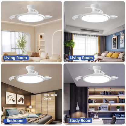 Silent Electric Fan with LED Lamp Smart Remote