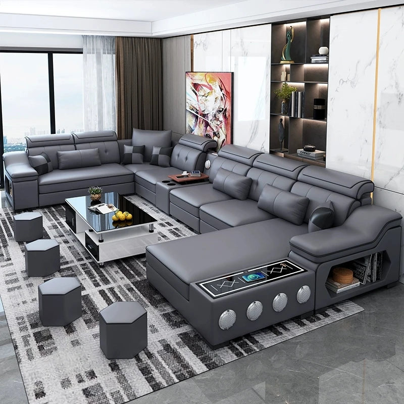 MANBAS Modern Scientific Cloth Sectional Sofa Set