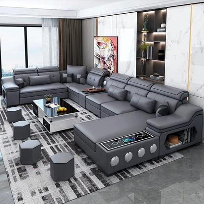 MANBAS Modern Scientific Cloth Sectional Sofa Set