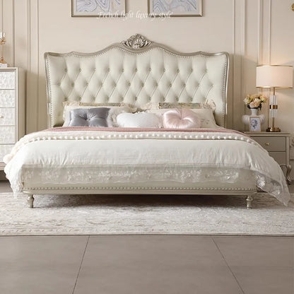 Double Modern Beds Wooden Floor Space