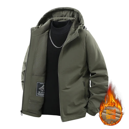 Mens Hooded Autumn and Winter Loose Fleece