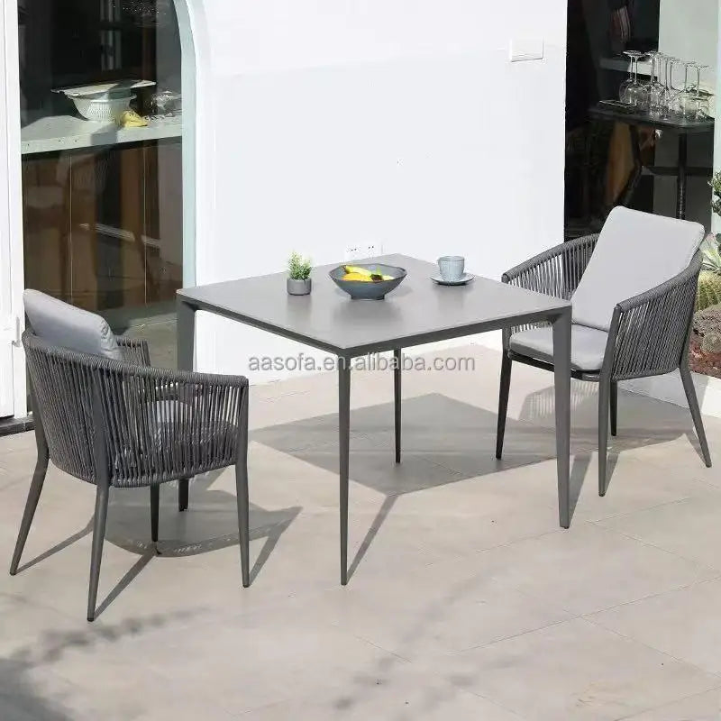 2 People Dining Table Space Saver 4 Seater Dinette Sets Stainless Aluminum Leg Frame Sintered Stone Top Dining Room Furniture