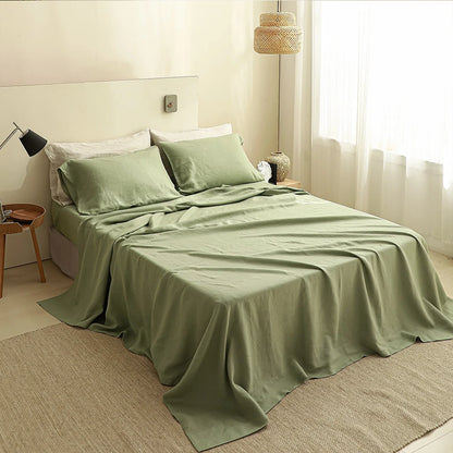 Pure 100% Linen Flat Sheet Moisture Absorbent All Season Linen Bed Sheet Various Sizes Solid Color 1 Piece Linen Flat Sheet Only