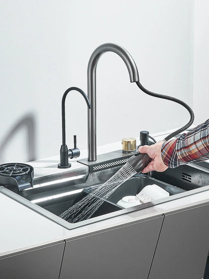 304 Waterfall Kitchen Sink 60*45cm Stainless Steel