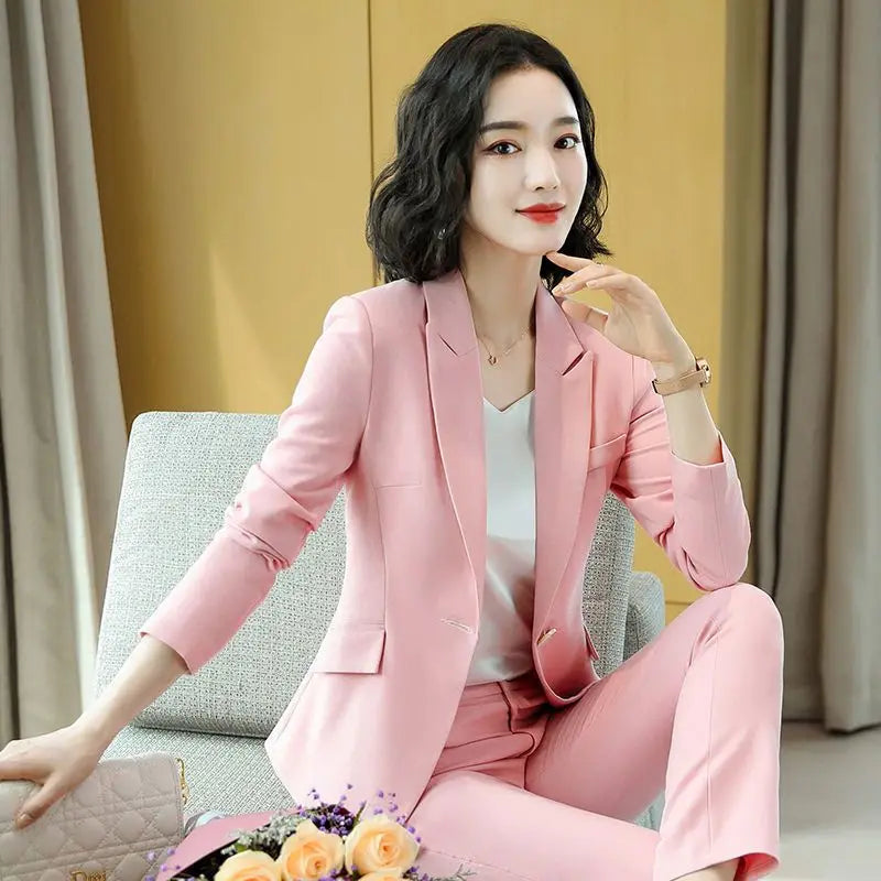 Pant 2 Piece Outfit 2025 Summer Womens Matching Sets Pants Elegant High Quality Blazer