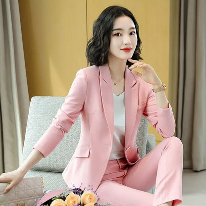 Pant 2 Piece Outfit 2025 Summer Womens Matching Sets Pants Elegant High Quality Blazer