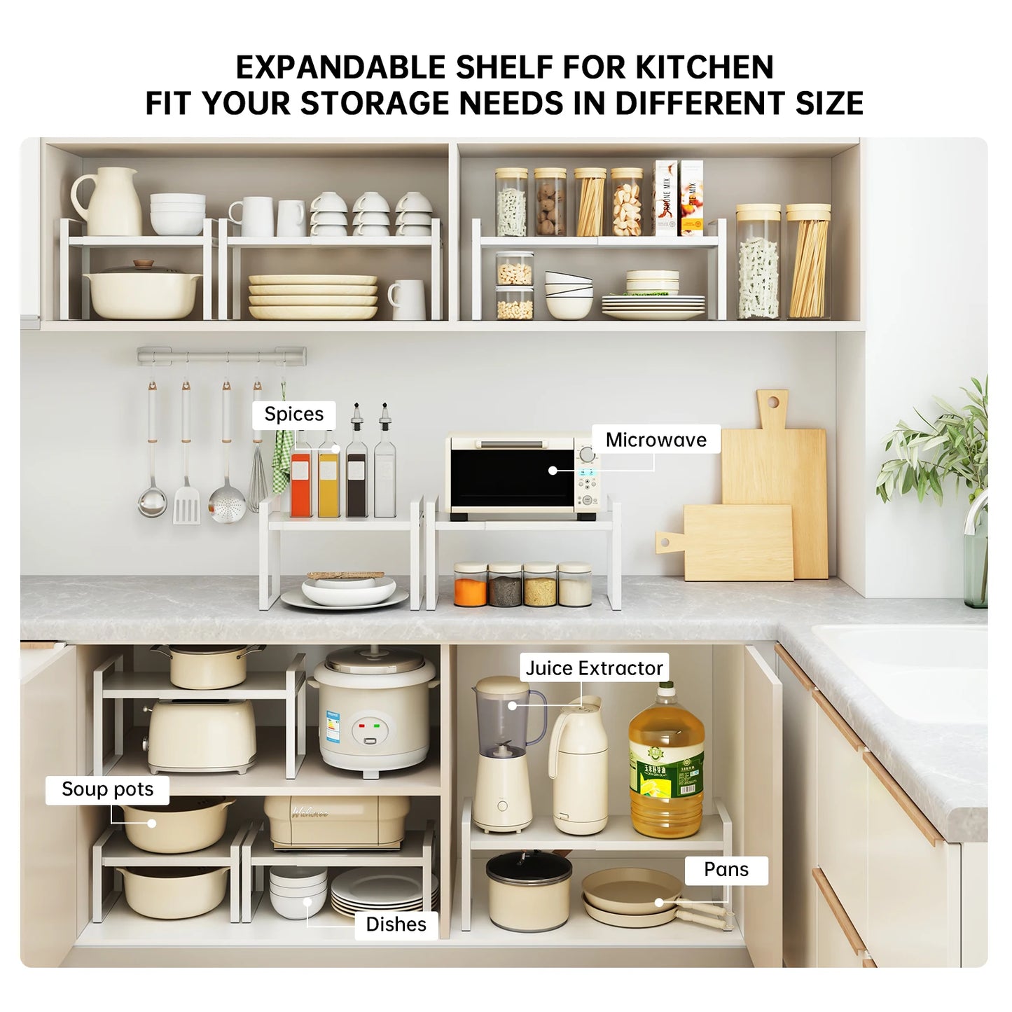 Kitchen Storage Rack under the Sink, Layered Shelf in the Cabinet,