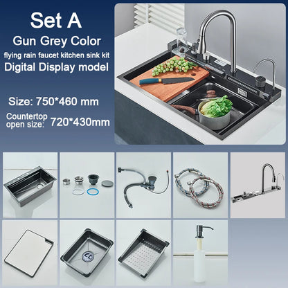 304 Stainless Steel Kitchen Sink with Digital