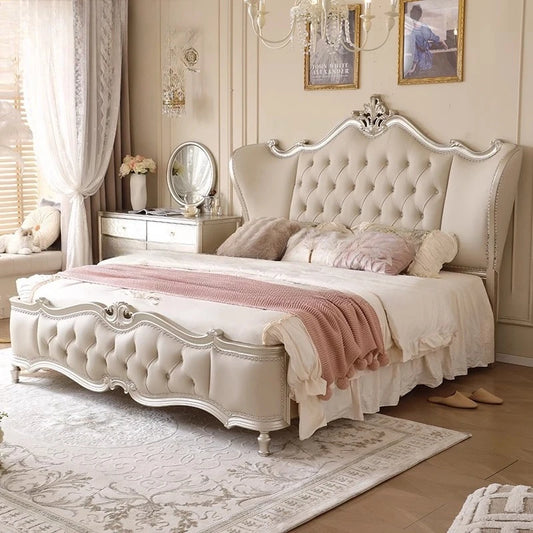 European Princess Bed Modern King Size Frame Bedroom Luxury Bed Modern Design Double Simple Muebles Para El Hogar Furniture
