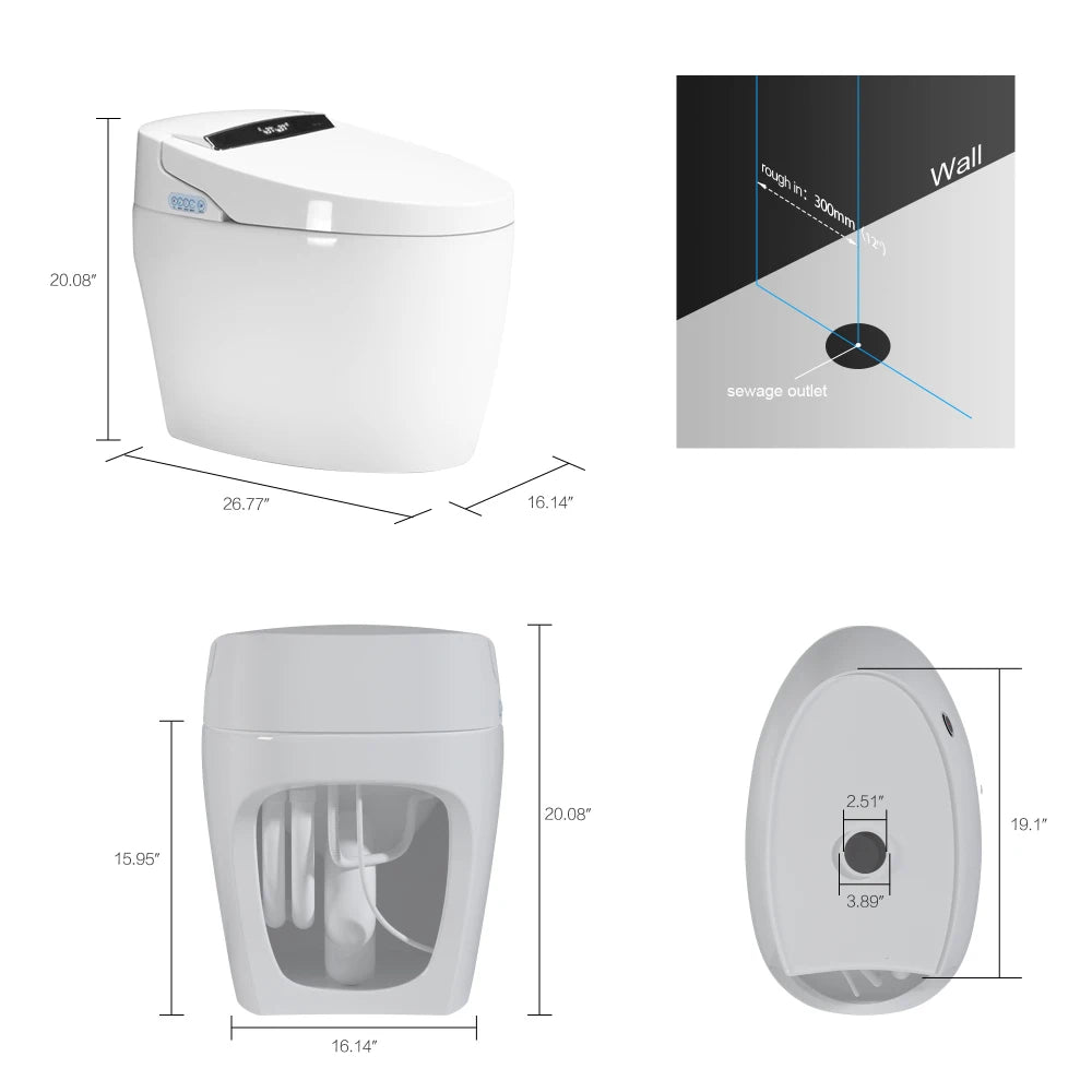 Smart Toilets with Heated Bidet Seat Bidet