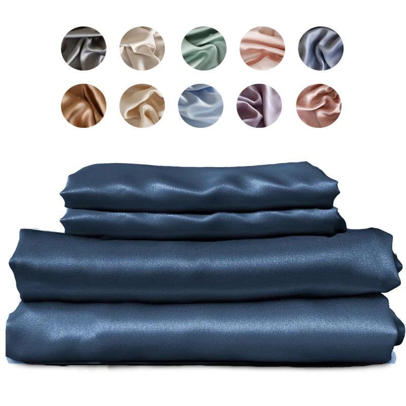 100% Silk Bed Sheet Set Luxury Mulberry